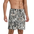 thumbnail image 2 of Xecao Leopard And Zebra Print Men's Sleepwear Shorts Pajama Bottom Lounge Short nightwear with Convenient Pockets for Relaxed Home Wear-Medium, 2 of 6