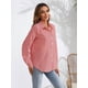 thumbnail image 5 of Camisas de Mujer con Botones, Casuales, de Larga, A Cuadros, con Estampados, Blusas Holgadas con Cuello A . Rojo M, 5 of 10