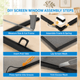 2 Pack Black Window Screen Frame Kit With Aluminum Frames Up To 46" X ...
