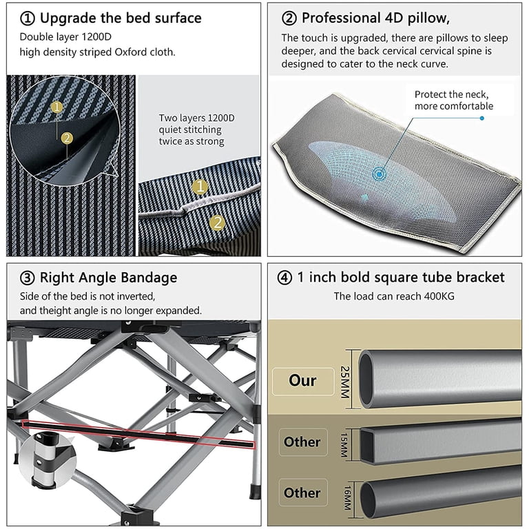 NAIZEA Folding Camping Cots for Adults, Portable Cot with
