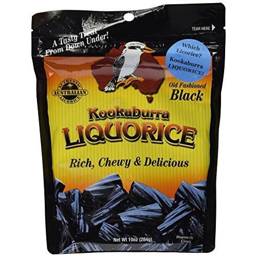 Kookaburra Licorice, Traditional Liquorice, 10Ounce Pouches (Pack of 4
