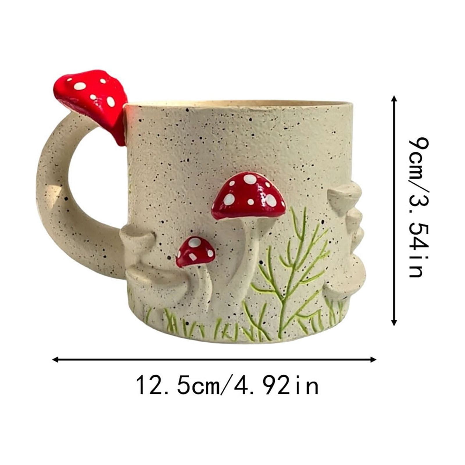 YANDE-3.5 Inches Colorful Mushrooms Planters, Cute Unique Mushrooms Planter with Drainage, Vintage Retro Flower pots for Indoor & Outdoor Plants, Boho Modern Home Decor (Beige)