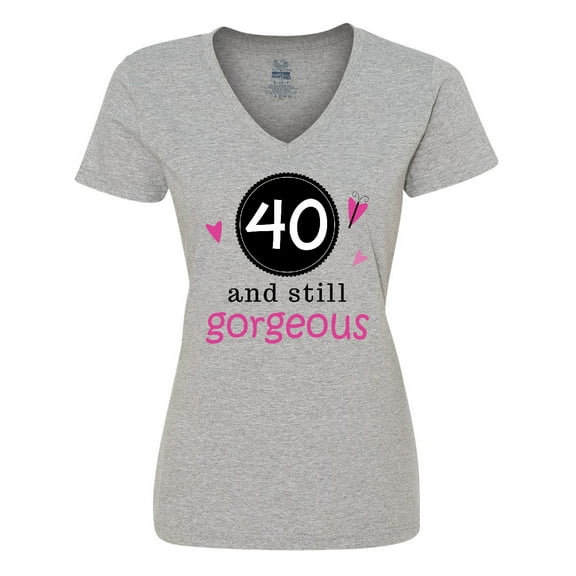 Inktastic 40th Birthday Gorgeous Women's V-Neck T-Shirt