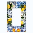 thumbnail image 5 of Metal Light Switch Plate Cover Floral Fruit Blue Tile Pattern Collage TIL004, 5 of 14