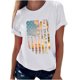 thumbnail image 1 of Camiseta de mujer Camisetas divertidas y lindas de manga corta Camiseta con estampado de bandera del Día de la Independencia Tops Blusa Regalo para mujer Pompotops hfajkhk130610, 1 of 7