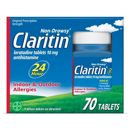 Claritin 24 Hour Non-Drowsy Allergy Medicine, Loratadine Antihistamine Tablets, 70 Ct