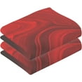 thumbnail image 2 of Dreamtimes Hand Towels Creative Red Marble Patterned 2 PCS, Cotton Bath Towel for Drying Face Hands Body Decorative Water Absorbent Lightweight Towels for Bathroom Ktichen Travel Gym,16"x28", 2 of 7