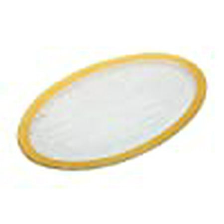 GAC Tempered Glass Oval Platter Serving Tray - Break and Chip Resistant - Oven Proof - Microwave and Dishwasher Safe - Gold Trim Decorative Plate
