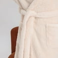 thumbnail image 6 of Fanxing Women's Plush Soft Fleece Robes Terry Cloth Kimono Bathrobe Thick Cozy Warm Spa Sleepwear Loungewear White Free Size, 6 of 7