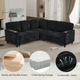 thumbnail image 5 of MOONMISS L-Shaped Sofa with Pull Out Sofa Bed, Sleeper Sofa Couch Bed with Storage Seat, 5 Seat Sectional Sofa Bed with USB, Sectional Sofa Couch for Living Room, Apartment,Black, 5 of 5