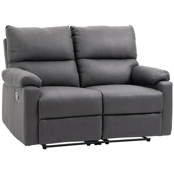 HOMCOM Loveseat Recliner Sofa 2 Seater Reclining Chair with Footrest