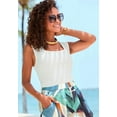 thumbnail image 2 of LASCANA Women's Square Neck Sleeveless Top Textured Stitching, 2 of 6