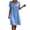 Blue#30, variant on XXL Women's Linen Blend Square Neck Midi Dress Short Sleeve Casual Empire Waist Dress with Eyelet Hem, Loose Flowy Summer Dress for Beach Purple