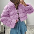 thumbnail image 4 of Qeaghou Womens Faux Fur Coat Trendy Zip Up Cropped Teddy Jackets Long Sleeve Fuzzy Fluffy Warm Short Winter Coats with Hood, 4 of 6