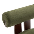 thumbnail image 4 of Christopher Knight Home Velvet Upholstered Accent Chair with Solid Wood Frame, Olive Green + Walnut, 4 of 10