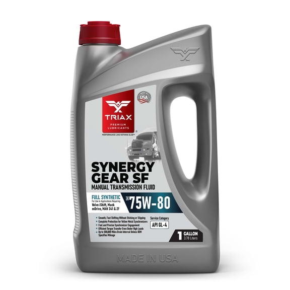 TRIAX Synergy Gear SF 75W-80 GL-4 Full Synthetic Manual Transmission Fluid, 1 Gallon