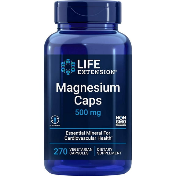 Life Extension Magnesium Caps 500mg, 270 Vegetarian Capsules