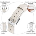 thumbnail image 4 of Dwitch for Cowboy Strap Compatible with Apple Watch Strap 42/44/45/49mm, iWatch SE Series 9 8 7 6 5 4 3 2 1 Ultra, Women's and Men's Denim Chain Metal Chain Splicing Design Bracelet,White, 4 of 6