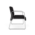 thumbnail image 3 of Waterfall Reception Waiting Room Sled Base Loveseat / Silver Steel / Black, 3 of 5