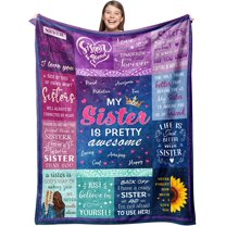 Sisters Gifts from Sister Blankets, Gifts for Sister Throw 50" X 60", Sister Birthday Gifts from Sister,Big Sister Gift, Soul Sister Gifts, Sister Gifts for Women, Sister Birthday Gift Ideas