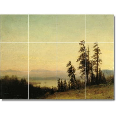 Ceramic Tile Mural-Albert Bierstadt Landscapes Painting 46. 17" w x 12.75" h using (12) 4.25 x 4.25 ceramic tiles