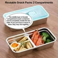 thumbnail image 3 of HeeHom Stainless Steel Double Compartment Snack Containers with Lids, 450ml Leak-Proof Reusable Food Containers, Dishwasher-Safe for Camping, Travel, Meal Prep & Dips, 3 of 7