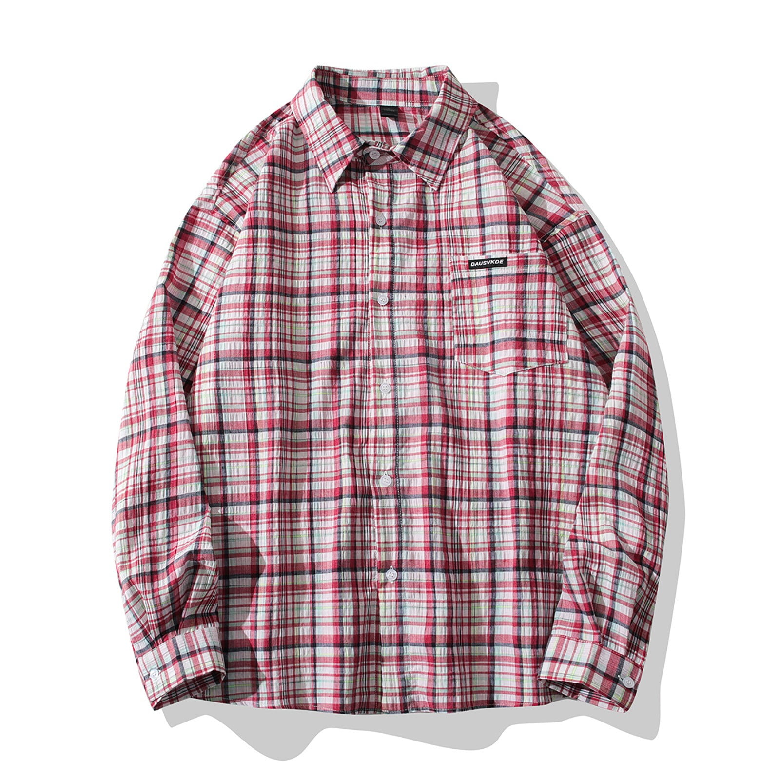 ZZwxWA Holiday Gift Finder Men's Checkered Printed Long