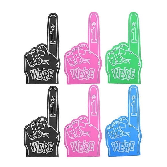 6pcs EVA Foam Hand Cheerleading Finger Hand Props Protective Finger Sleeves for Sports Events School Cheerleading and Party Decorations
