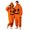 O388 Orange, variant on Curuila Halloween Adult Jumpsuit Zip Up Hallowmas Pumpkin Hooded Flannel Pajamas For Women And Men Party Comfort Loungewear Jumpsuit Size L