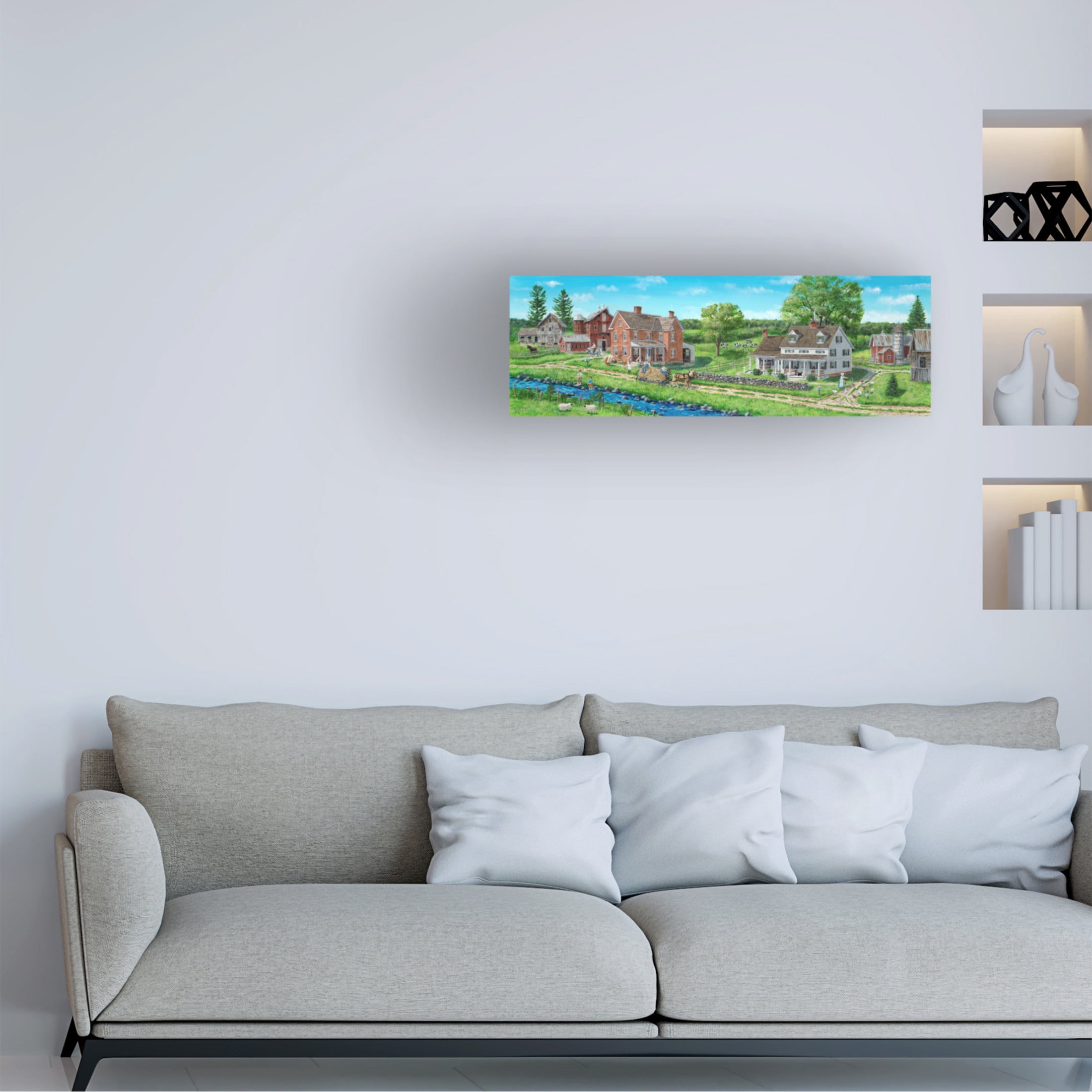 Canvas Wall Art - Bob Fair 'View of Summer' Wall Art for Living Room, Bedroom, or Office Décor by Trademark Fine Art - 47 x 16 Inches