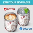 thumbnail image 4 of 12oz Stemless Wine Tumblers White Christmas Cookie Pattern Vacuum Insulated Stainless Steel Travel Tumbler Cups Mug with Lid and Straw for Champaign,Cocktail,Beer with Cleaning Brush, 4 of 5