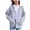 Grey, variant on Girls Hoodie Sweatshirt Cute Cat Ear Zip Up Loose Long Sleeve Jacket Kids Solid Color Casual Outerwear Orange 150