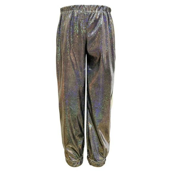 WEAIXIMIUNG Black Pants Women Petite Stretch Men and Ladies Fine Glitter Straight Trousers Performance Clothing Elastic Dance Closure Trousers