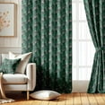 thumbnail image 2 of Vargottam Elegant Green Rose Vine Pattern Curtains - Set of 2 Blackout Panels, 52 x 84 Inches - Noise Reducing & Energy-Efficient Room Darkening Window/Door Drapes for Modern Home Decor- Green, 2 of 9