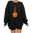 thumbnail image 1 of Chandails en Molleton Citrouille Halloween pour Femmes Chandail Imprimé Manches Longues Col Rond, 1 of 6
