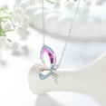 thumbnail image 6 of Juwaliy Butterfly Fairy Necklace for Women April Birthstone Necklace Crystal 925 Sterling Silver Jewelry Birthday Valentine's Day Gift, 6 of 7