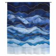 thumbnail image 2 of Navy Blue Ombre Sheer Curtains 54 Inches Long, Modern Moire Abstract Art Luxury Light Filering Curtains, Breathable Simi Curtain Privacy Drapes for Kitchen Bathroom Nursery Small Window Treatment, 2 of 9