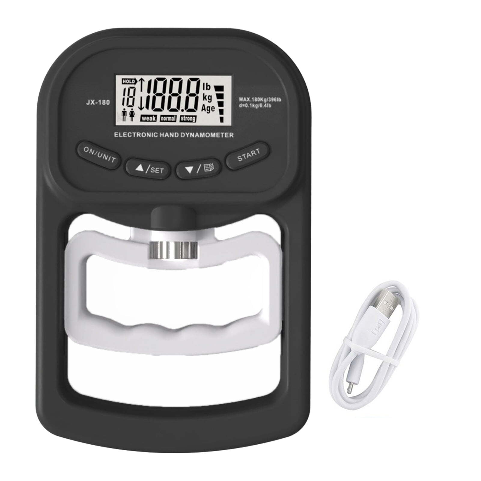Hand Dynamometer Grip Strength Trainer 396 Lbs Electronic Hand Exerciser Tester Grip Strengthener Handgrip Measurer Meter with LCD Display
