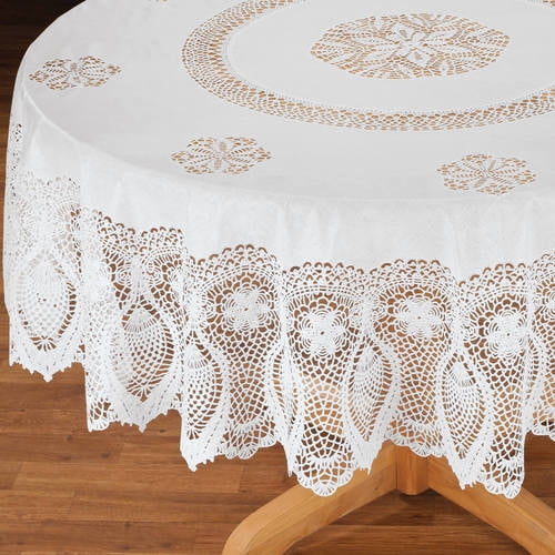 Vinyl Lace Tablecloth6090Oval