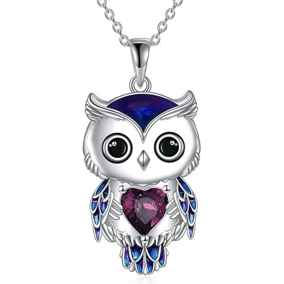 DOLIOX Owl Necklace Jewelry Gifts for Women Sterling Silver Filigree Owl Pendant Necklace Christmas Jewelry for Women