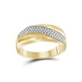 thumbnail image 3 of 10kt Yellow Gold His Hers Round Diamond Solitaire Matching Wedding Set 1/2 Cttw, 3 of 5
