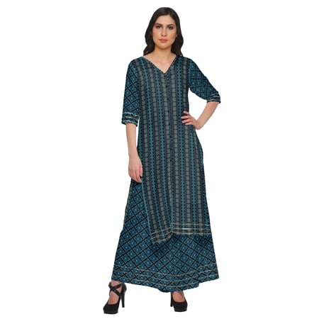 Moomaya Elegant Printed Kurta And Palazzo Pant Party Wear Ethnic Set For Girls