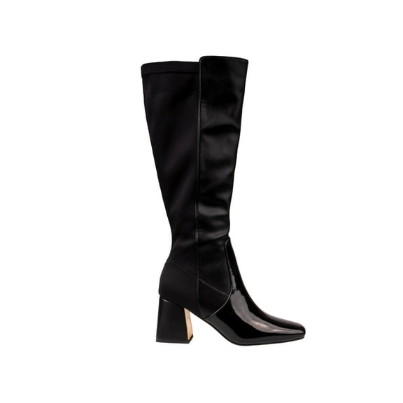 Ninety Union Lexington Metal Insert Block Heel Boot, Black, 10