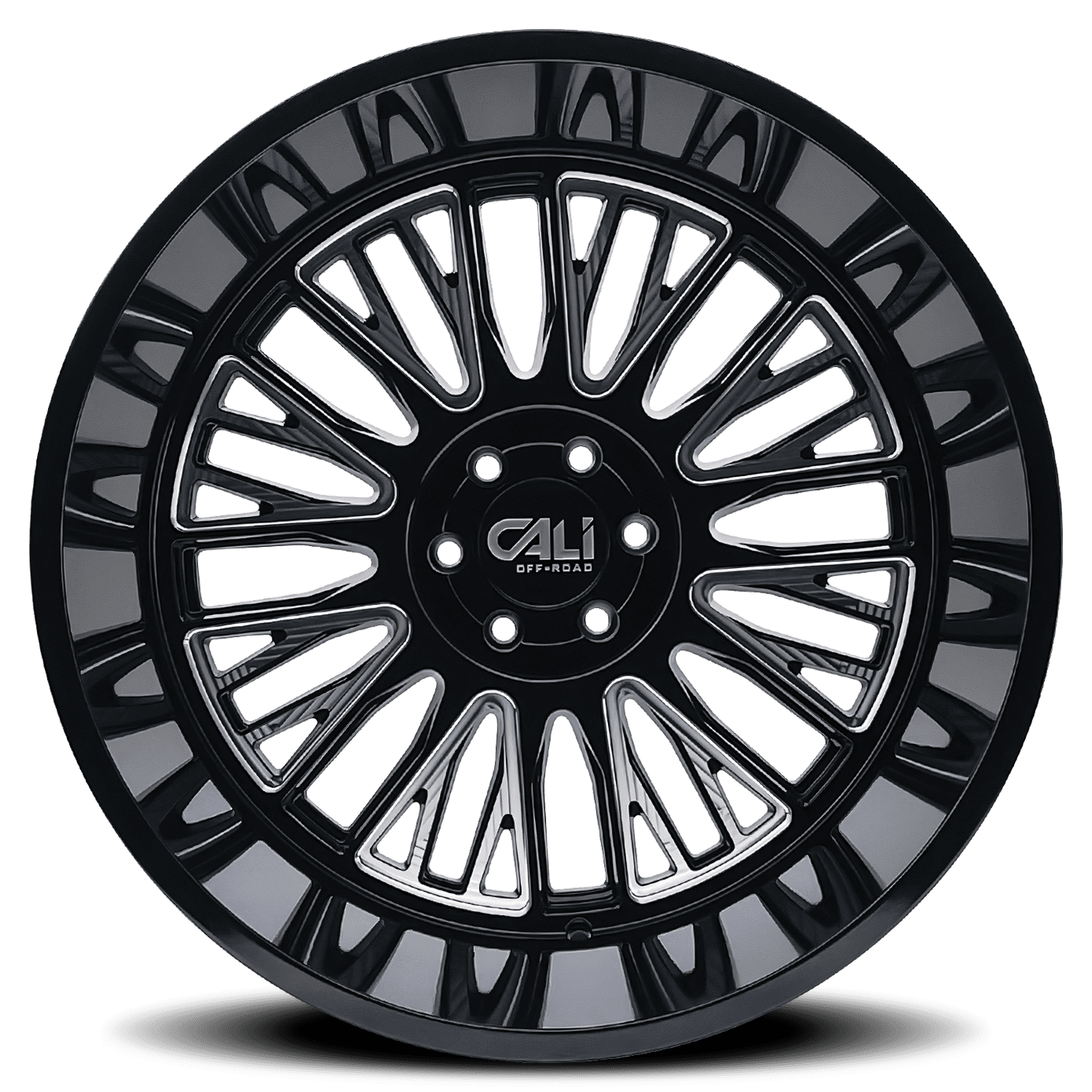 24x14 Cali Off-Road 9116 Vertex Black and Milled Wheel 6x135 (-76mm)