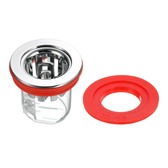 Uxcell Floor Drain Anti-Odor Core, Shower Floor Drain Backflow Preventer, Red