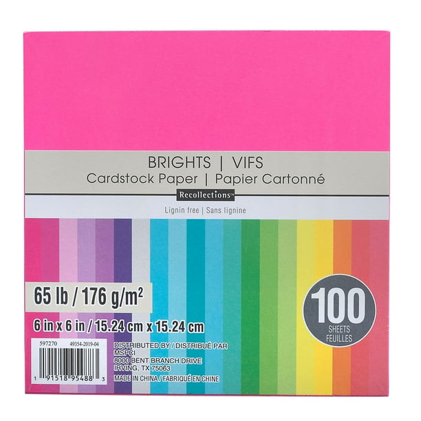 MICHAELS Bulk 12 Packs 100 ct. (1200 total) Brights 6" x 6" Cardstock