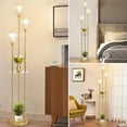 thumbnail image 2 of Gold Floor Lamps for Living Room, Modern Floor Lamp with Shelves, Crystal Standing Lamps with Table, 2 of 8