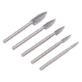 thumbnail image 4 of Wood Carving Knife, 3 Flute Engraving Drill Precise Centering Different Sizes Tricuspid Valve Design 5PCS  For Model Making For Woodworking Projects, 4 of 8