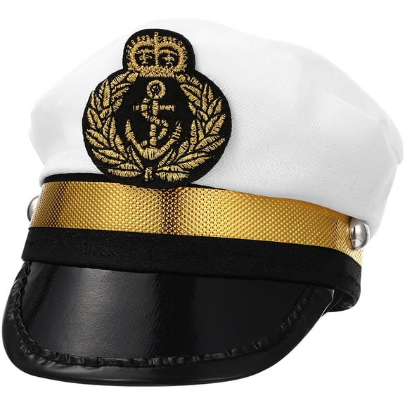 UNOMOR Sailor Captain Dog Hat Pet Hat Gold Photo Props 1Pack