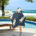 thumbnail image 3 of Yayeee Kids Hooded Towels Toddler Soft Absorbent Beach Bathing Wrap 50" x 23.5", Rocket Pattern, 3 of 5